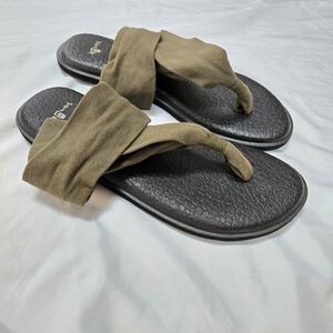 Sanuk Green Yoga Sling 2 Stetchy Slingback Toe Sandals